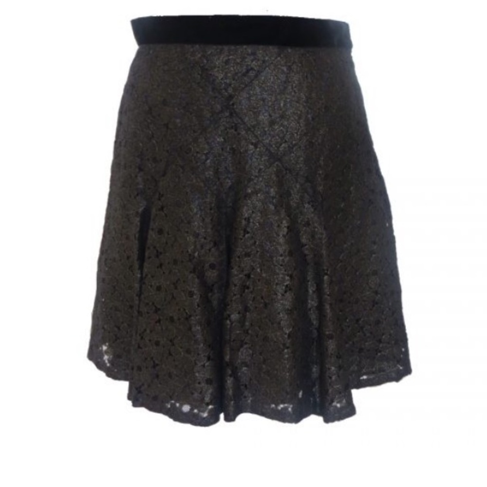Anna Sui Black and Gold Skirt